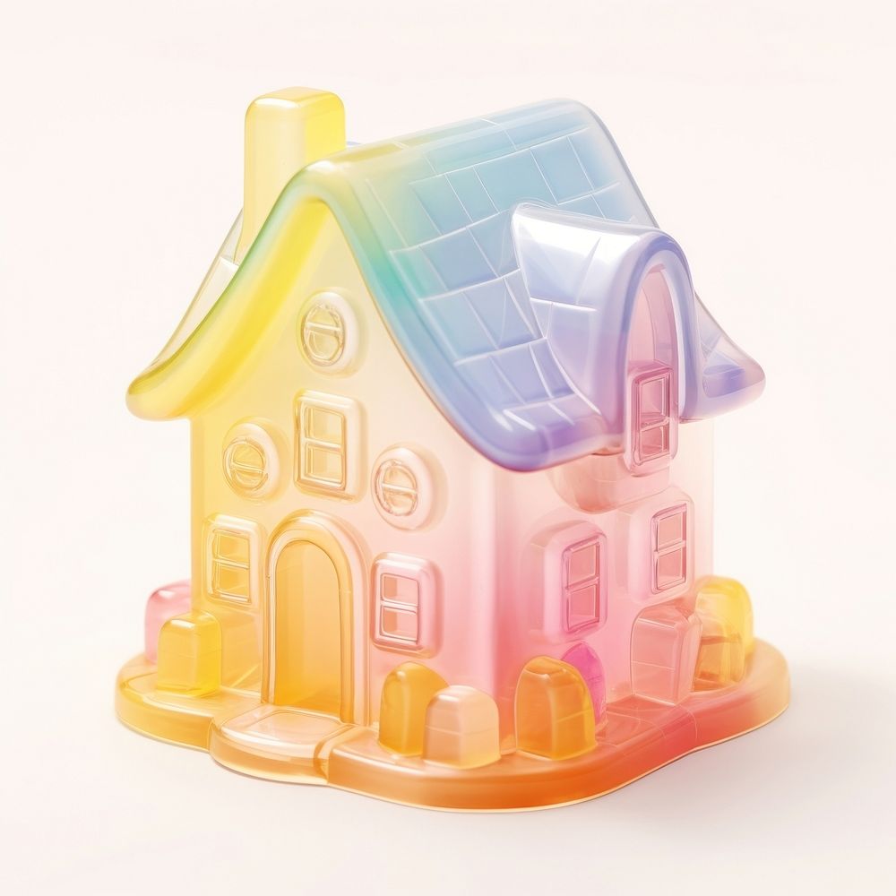 3d jelly glitter house sweets toy confectionery.