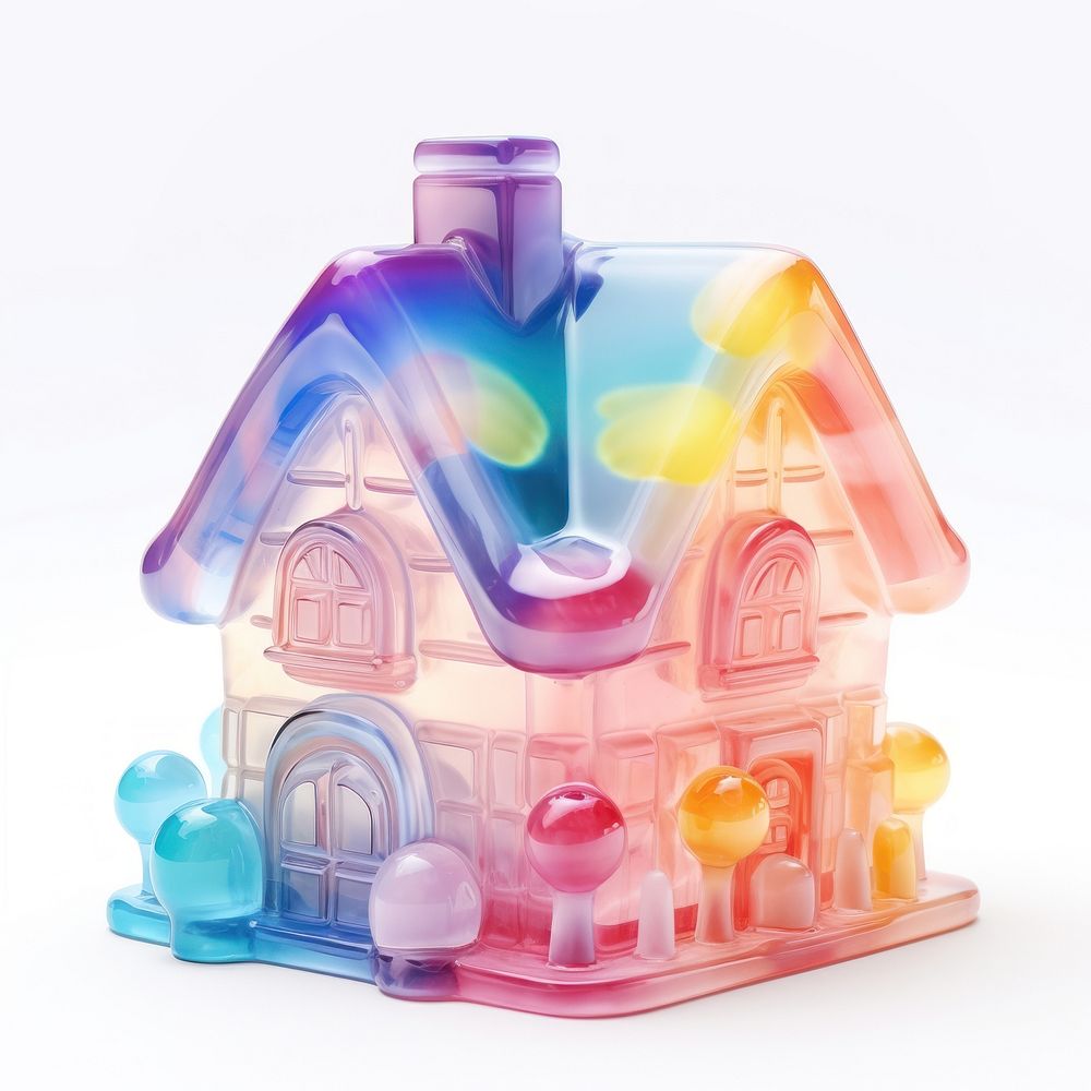 3d jelly glitter house sweets confectionery architecture.