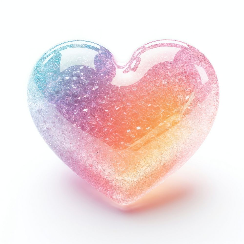 3d jelly glitter heart sweets candy confectionery.