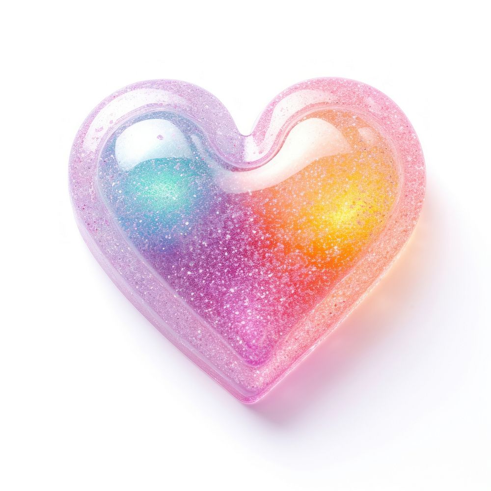3d jelly glitter heart jewelry sweets candy.