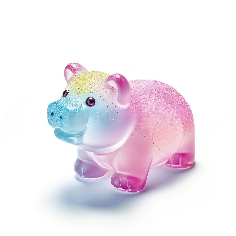 3d jelly glitter hippo animal mammal pig.