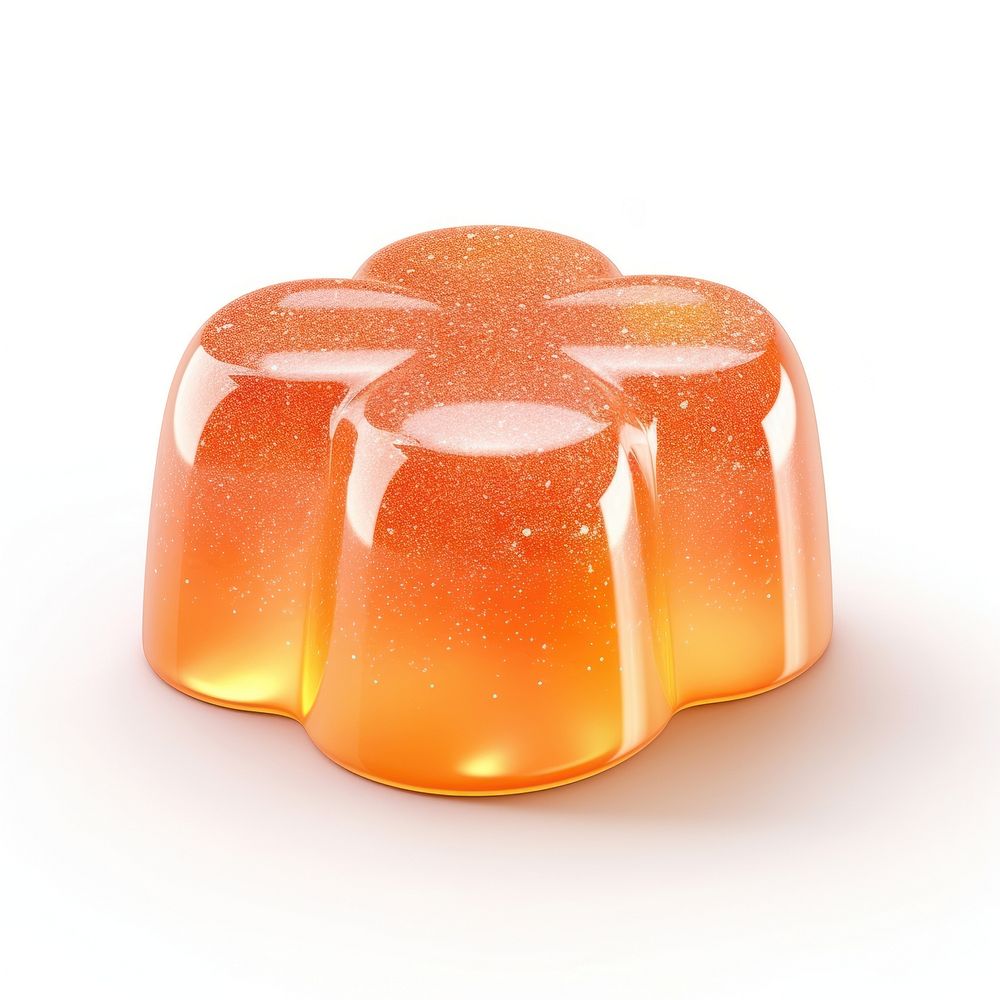 3d jelly glitter orange food freshness lighting.