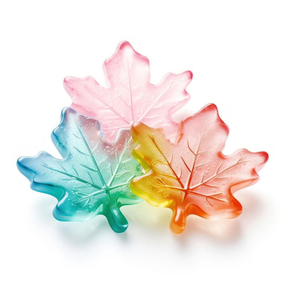 3d jelly glitter Maple leaf sweets maple plant.