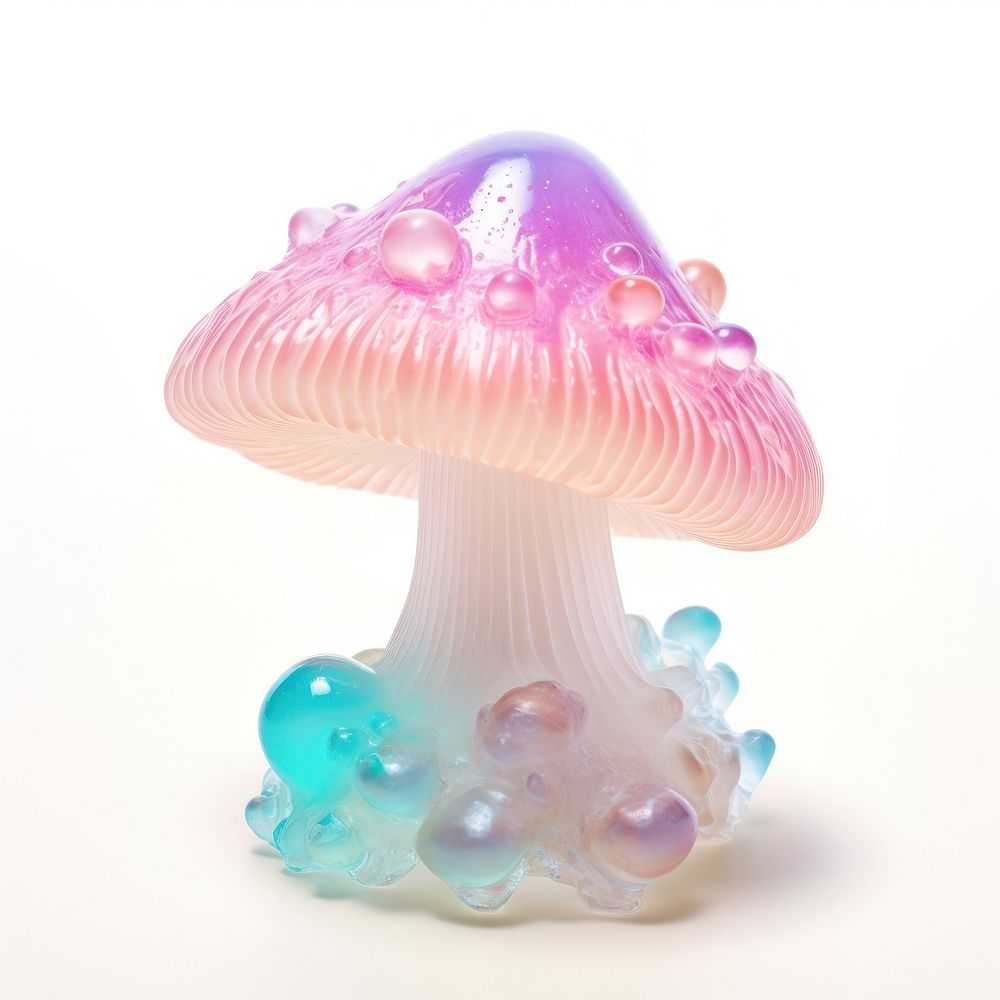 3d jelly glitter mushroom fungus agaric translucent.