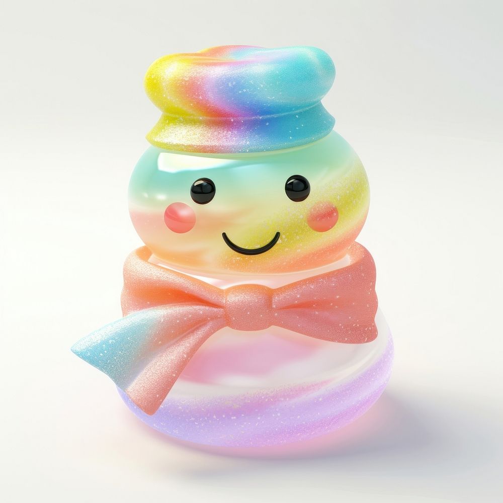 3d jelly glitter snowman sweets toy anthropomorphic.