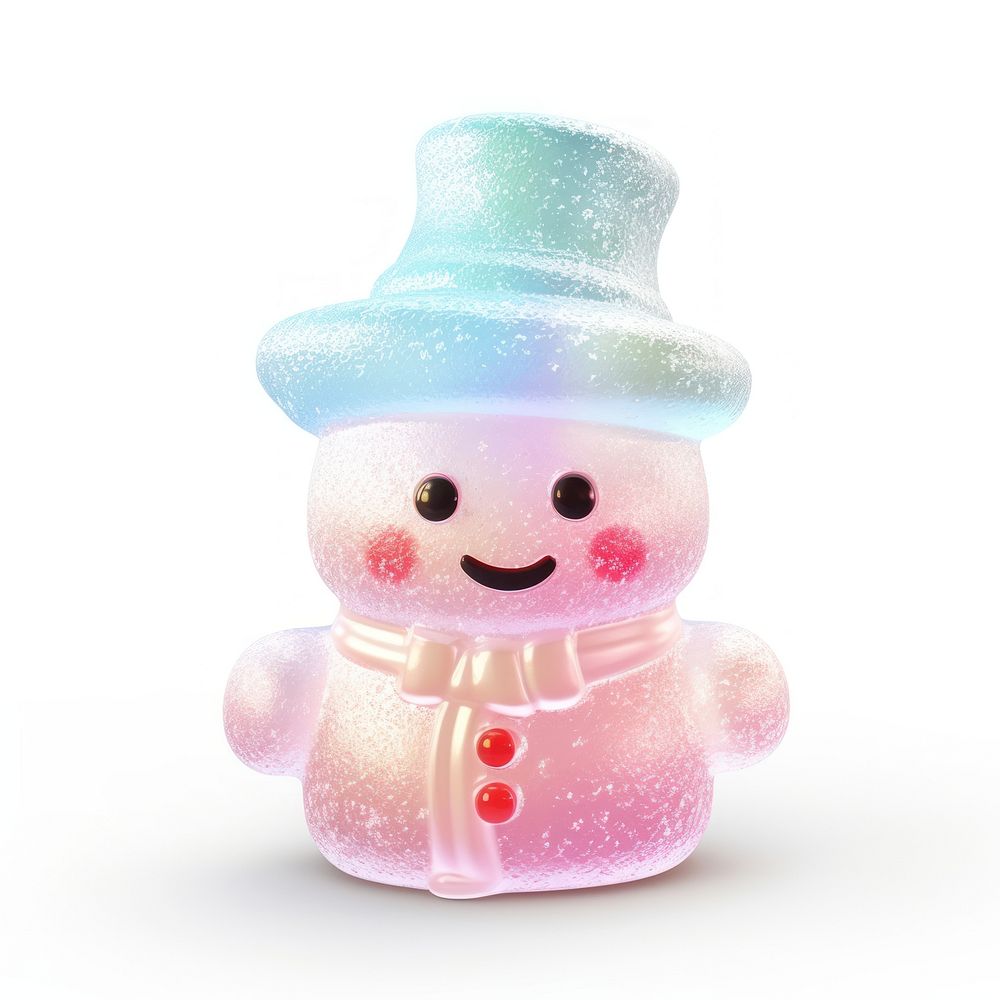 3d jelly glitter snowman figurine winter toy.