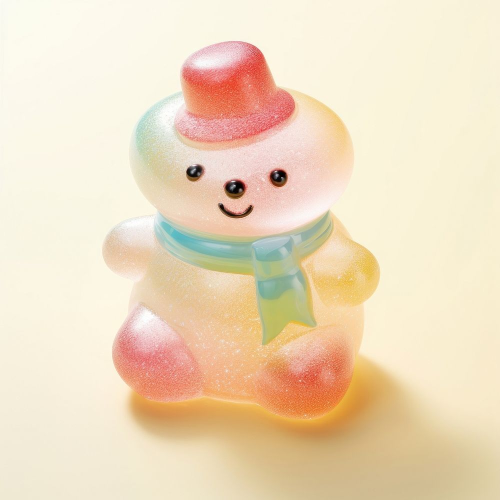 3d jelly glitter snowman sweets candy cute.