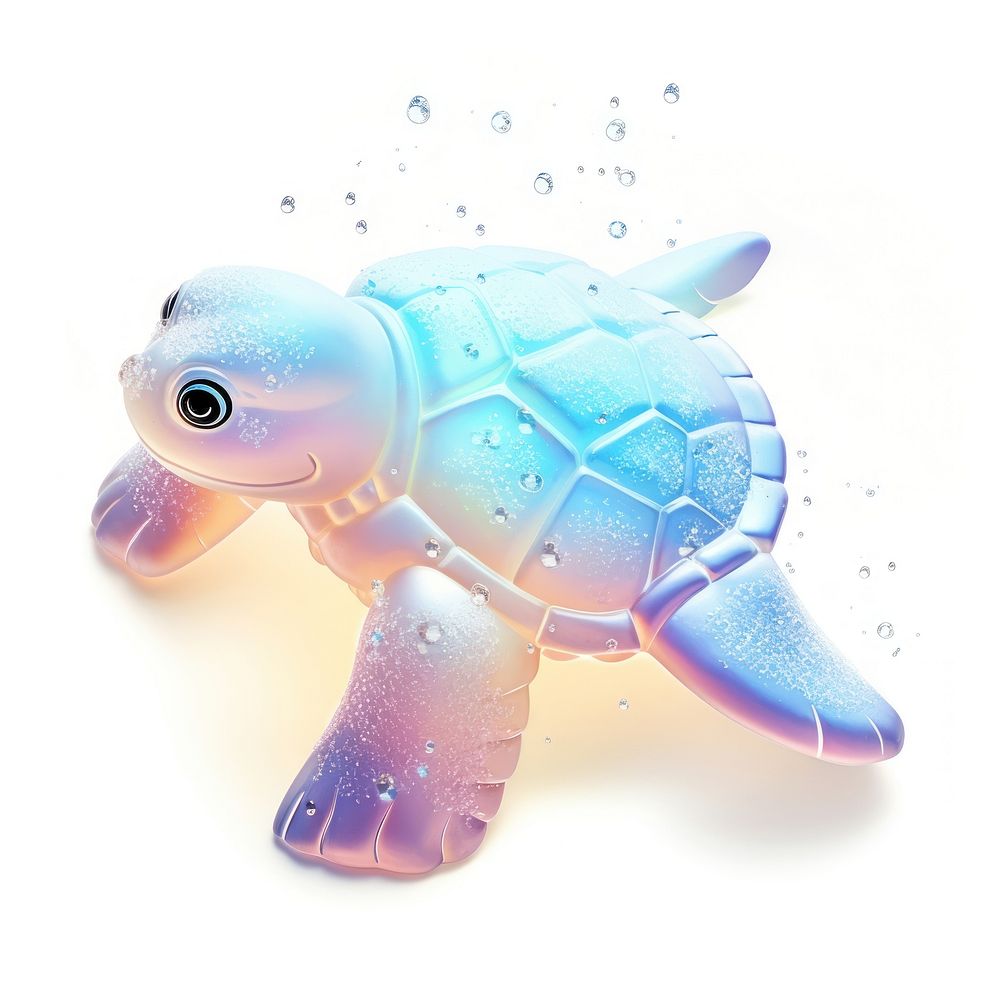 3d jelly glitter sea turtle reptile animal underwater.