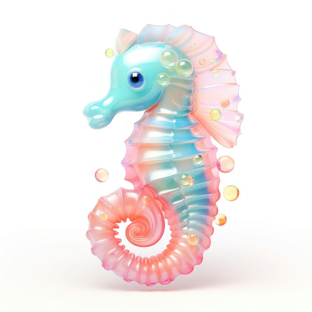 3d jelly glitter seahorse animal mammal representation.