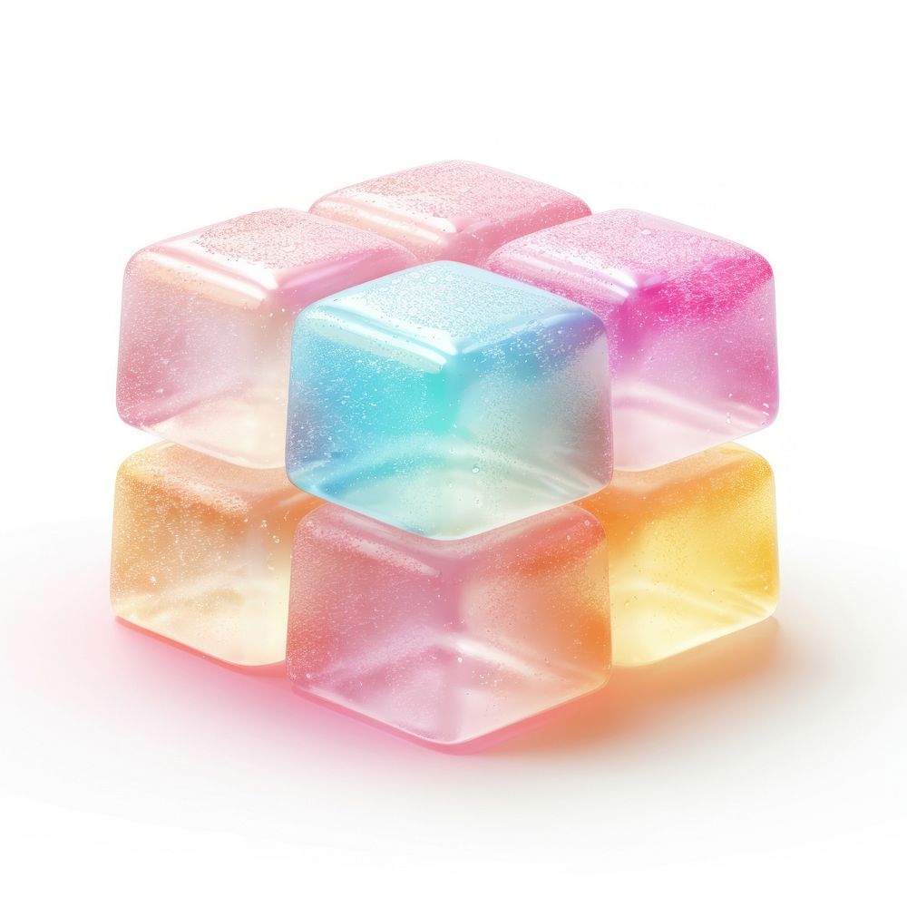 3d jelly glitter square confectionery sweets candy.