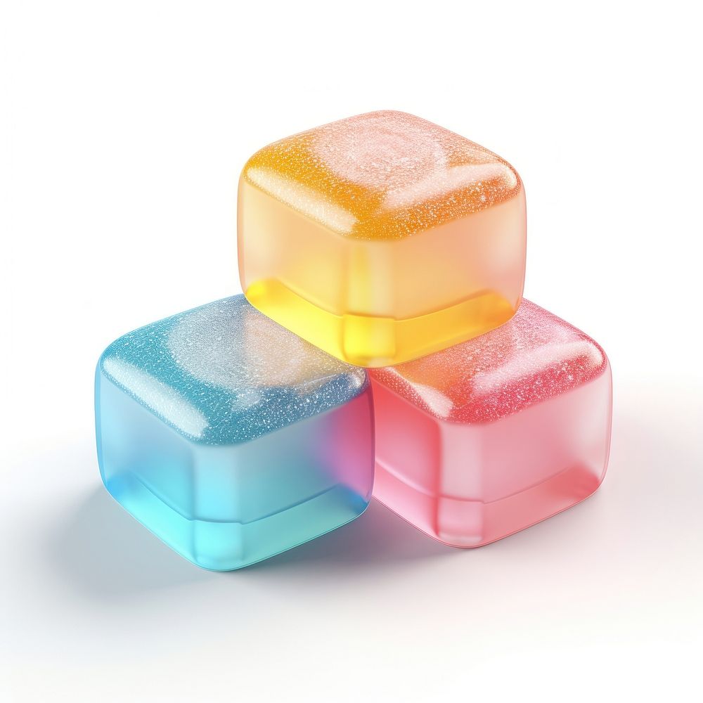 3d jelly glitter square candy soap dessert.