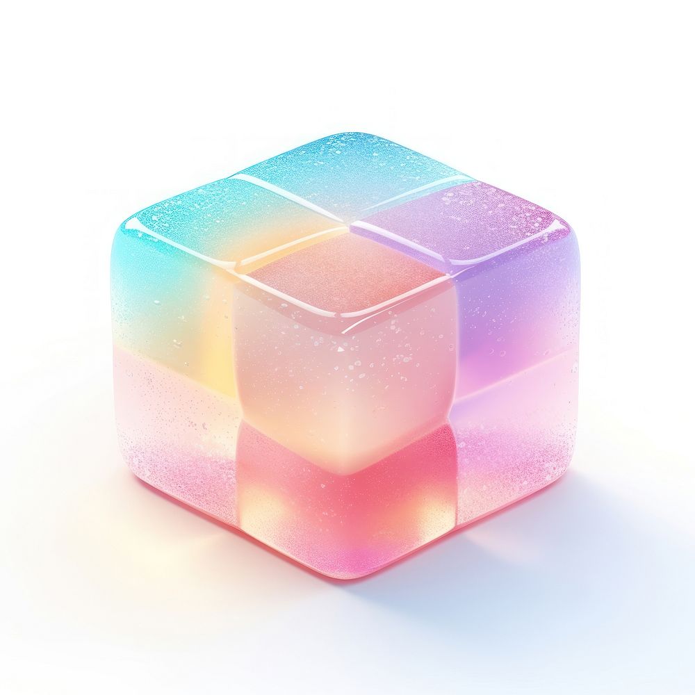 3d jelly glitter square circle shape block.