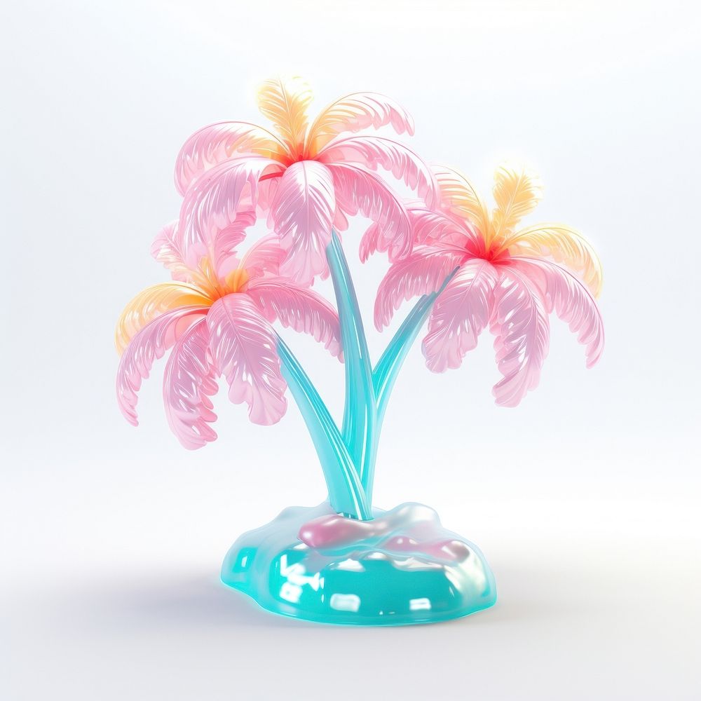 3d jelly glitter palm tree plant decoration painting.