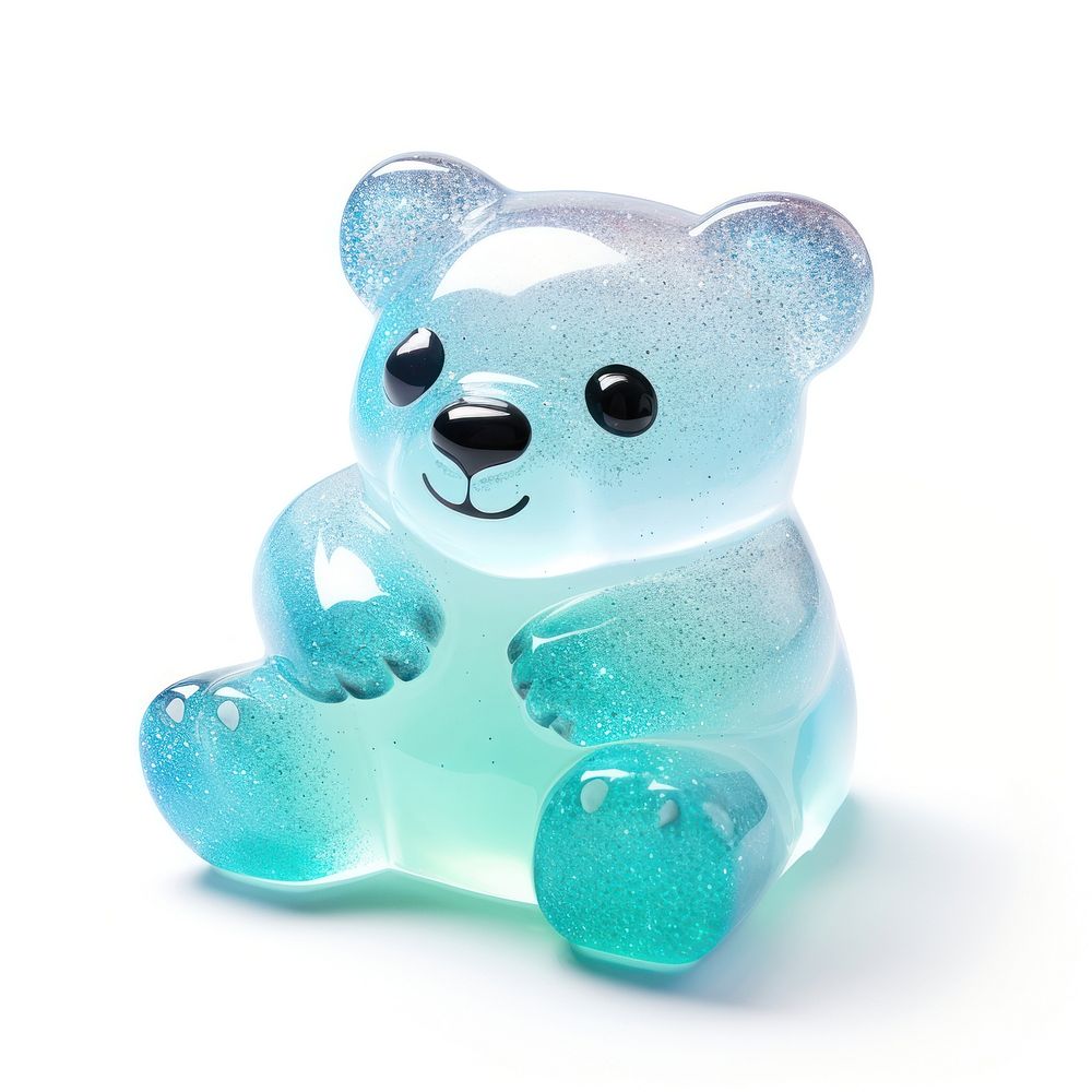 3d jelly glitter panda figurine plush cute.