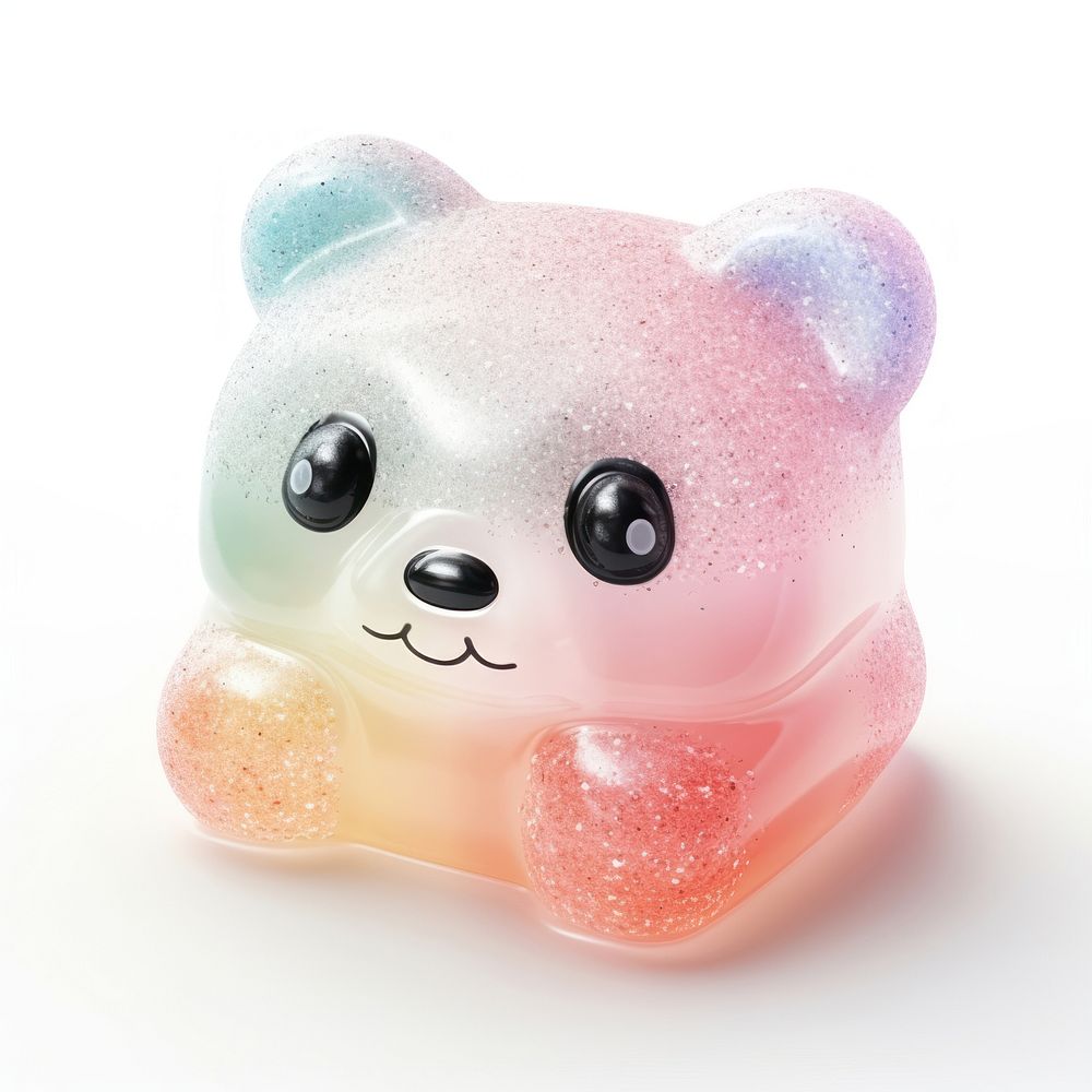 3d jelly glitter panda candy cute representation.