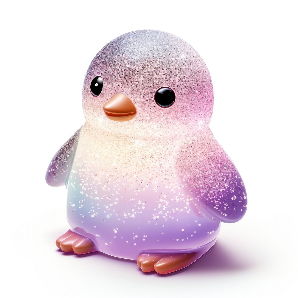 3d jelly glitter penguin animal nature bird.