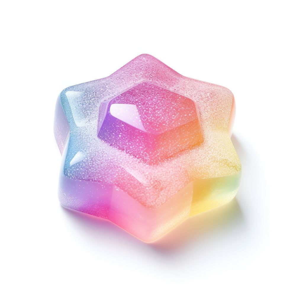 3d jelly glitter pentagon sweets candy confectionery.