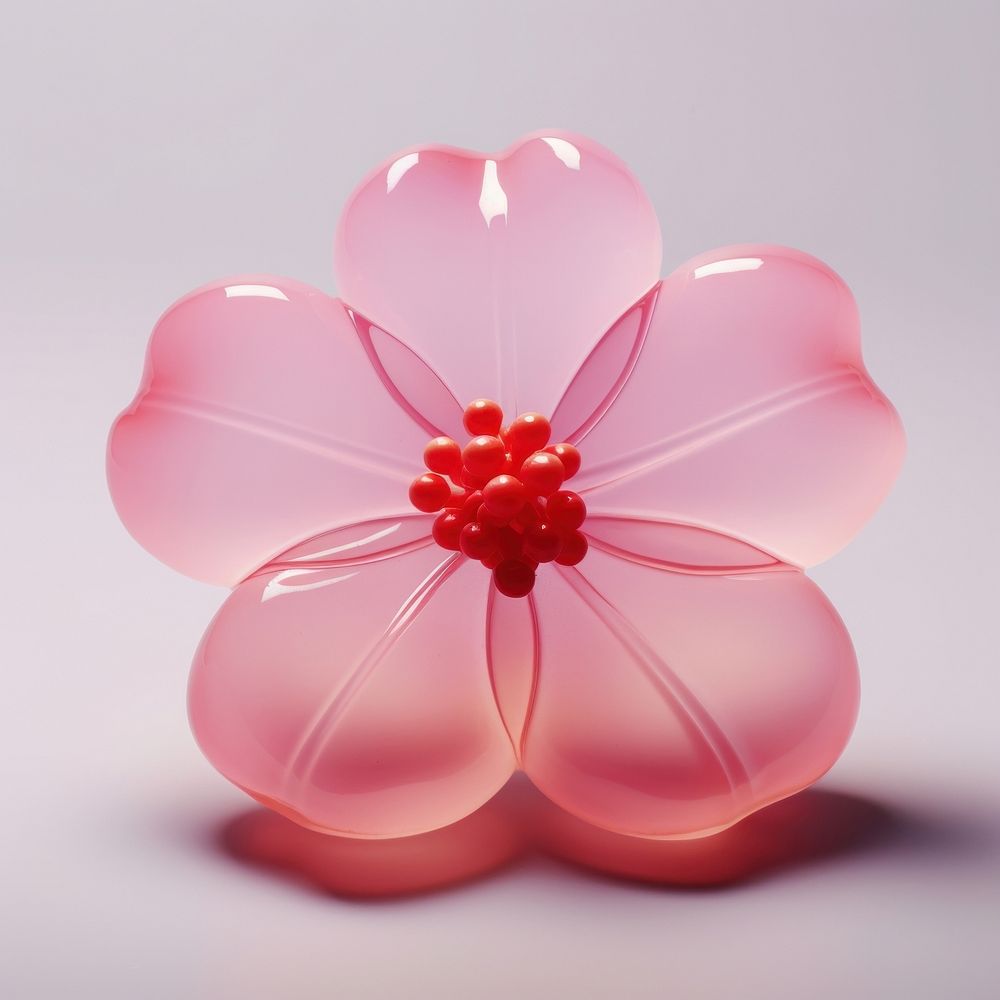 3d jelly pink flower jewelry nature shape.