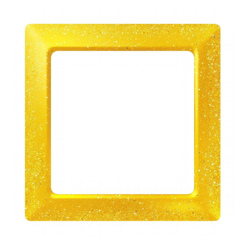 Frame yellow glitter square shapes white background rectangle.