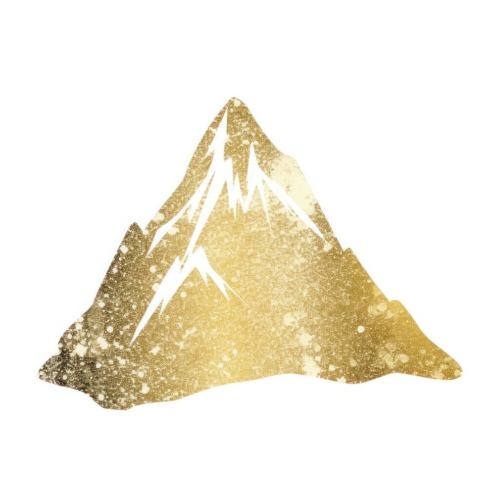 Mountain icon white background stratovolcano splattered.