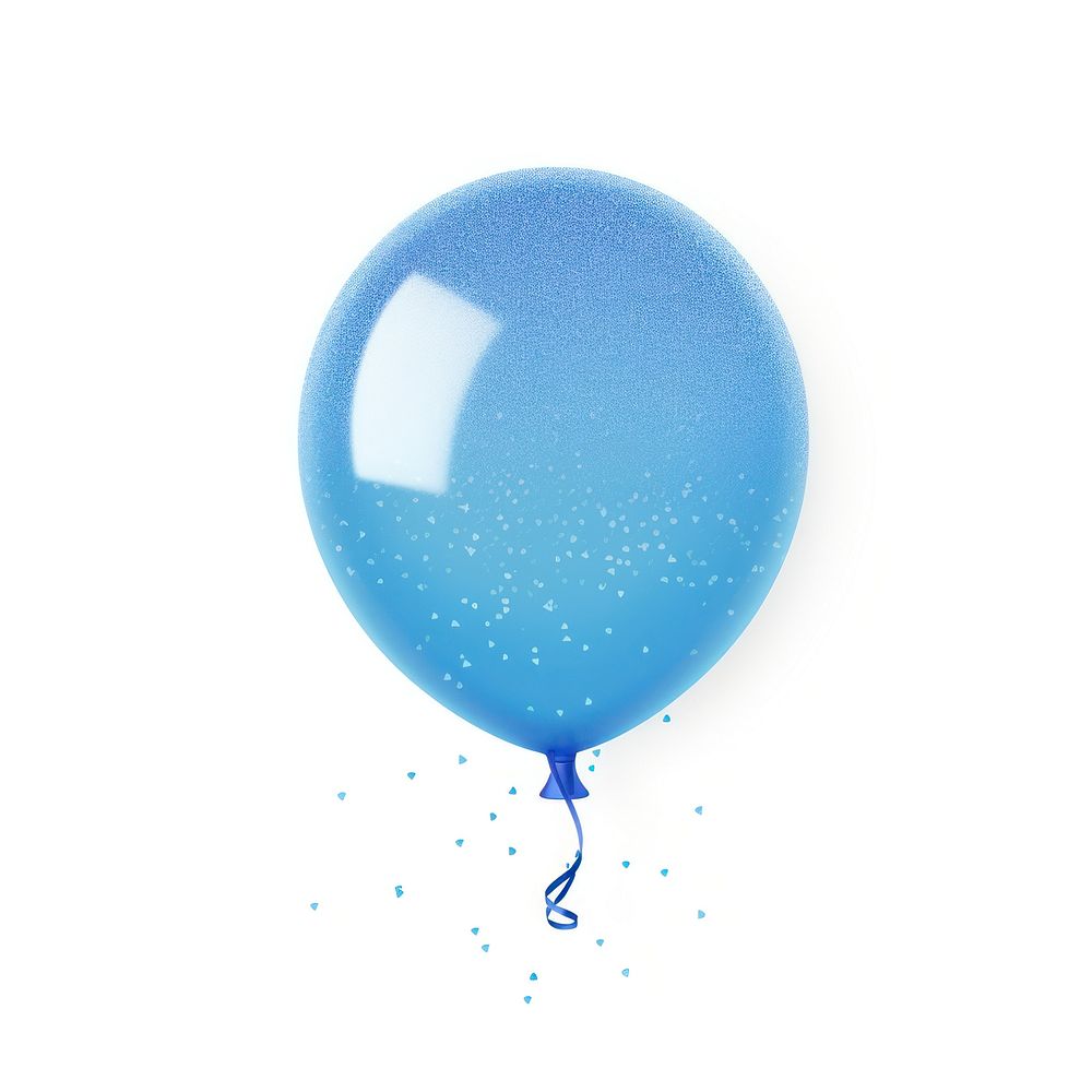 Blue balloon icon transparent shape white background.