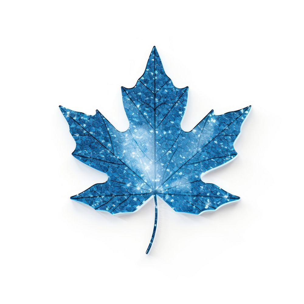Blue Maple leaf icon maple plant shape.