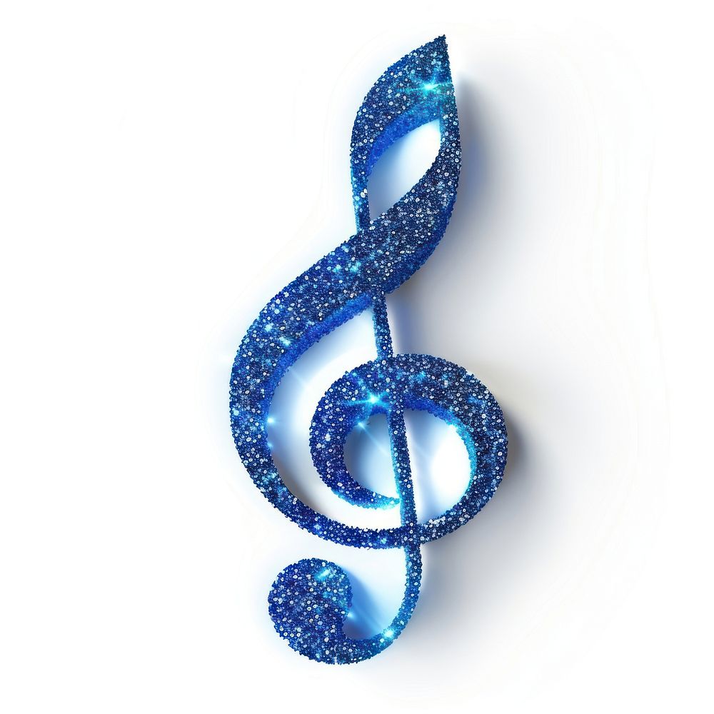 Blue Solkey music icon jewelry shape white background.