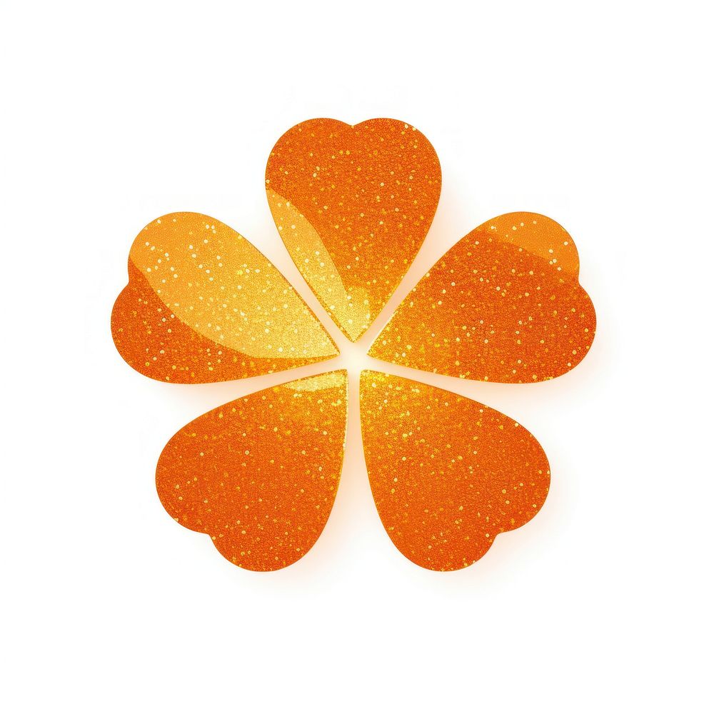 Color orange Clover icon shape petal leaf.