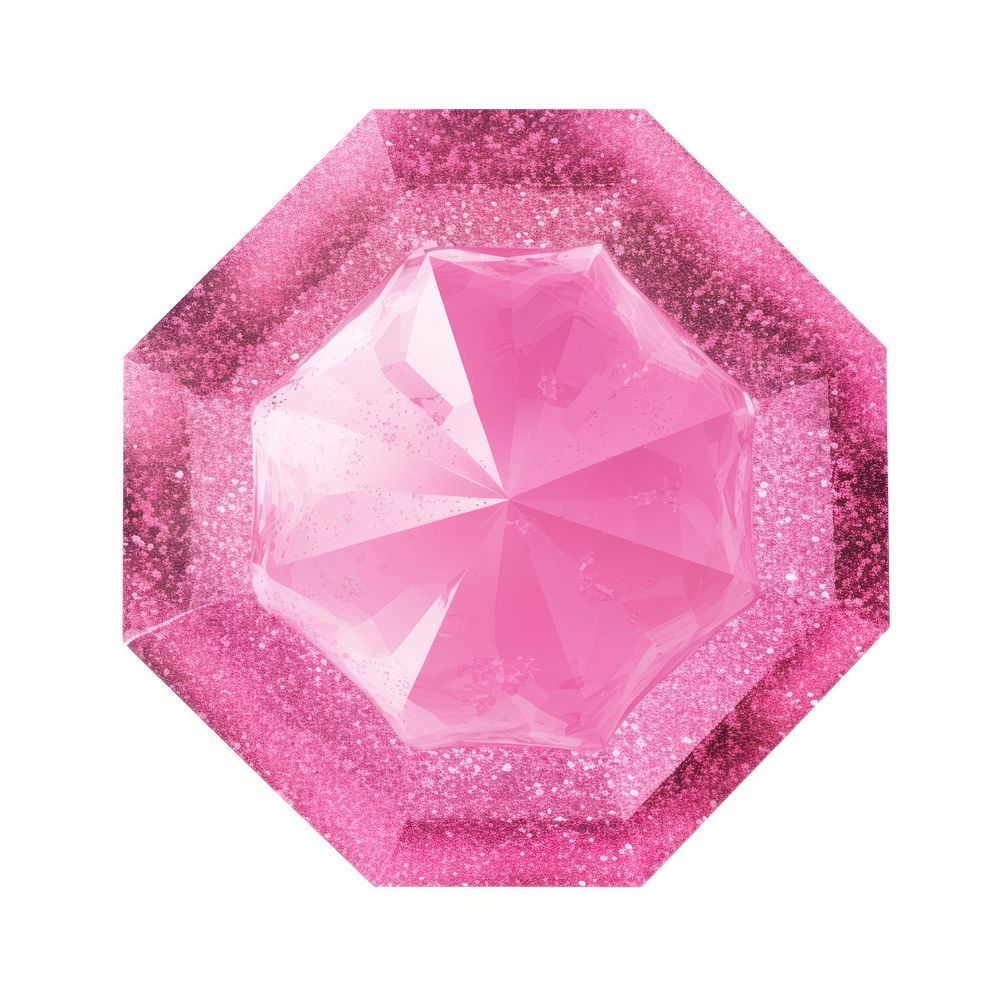 Color pink Octagon icon gemstone jewelry glitter.