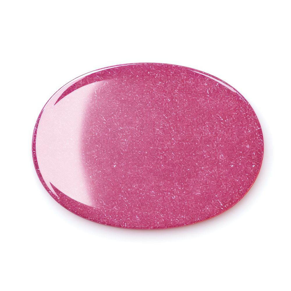Color pink Oval icon glitter shape white background.