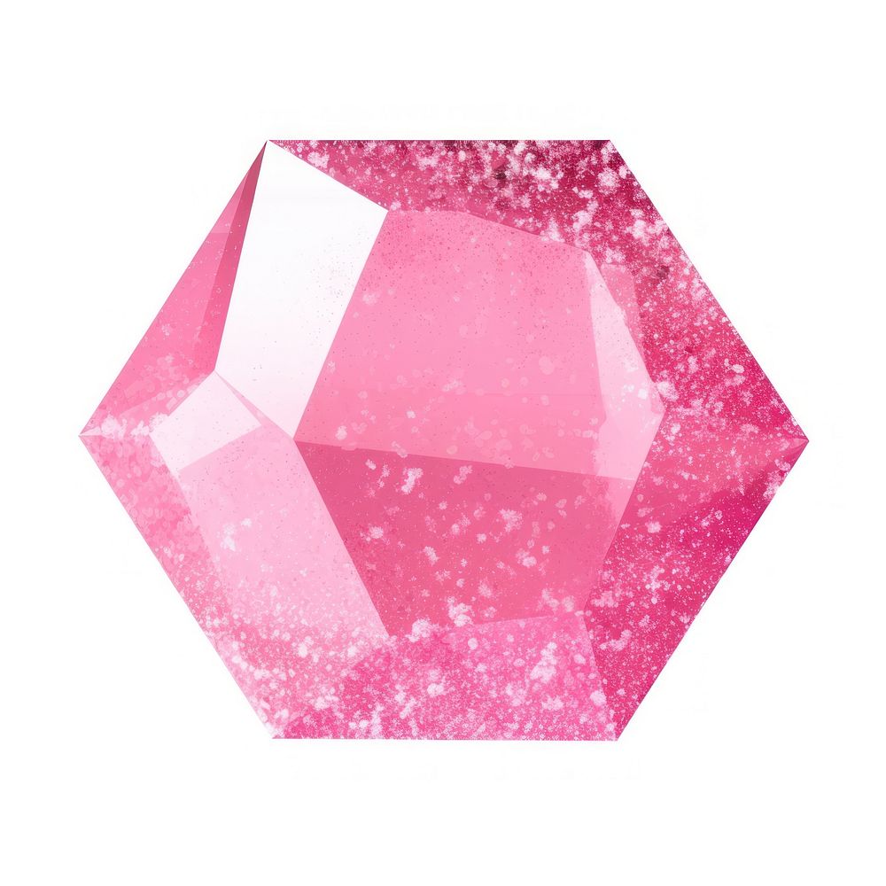 Color pink Pentagon icon gemstone jewelry shape.