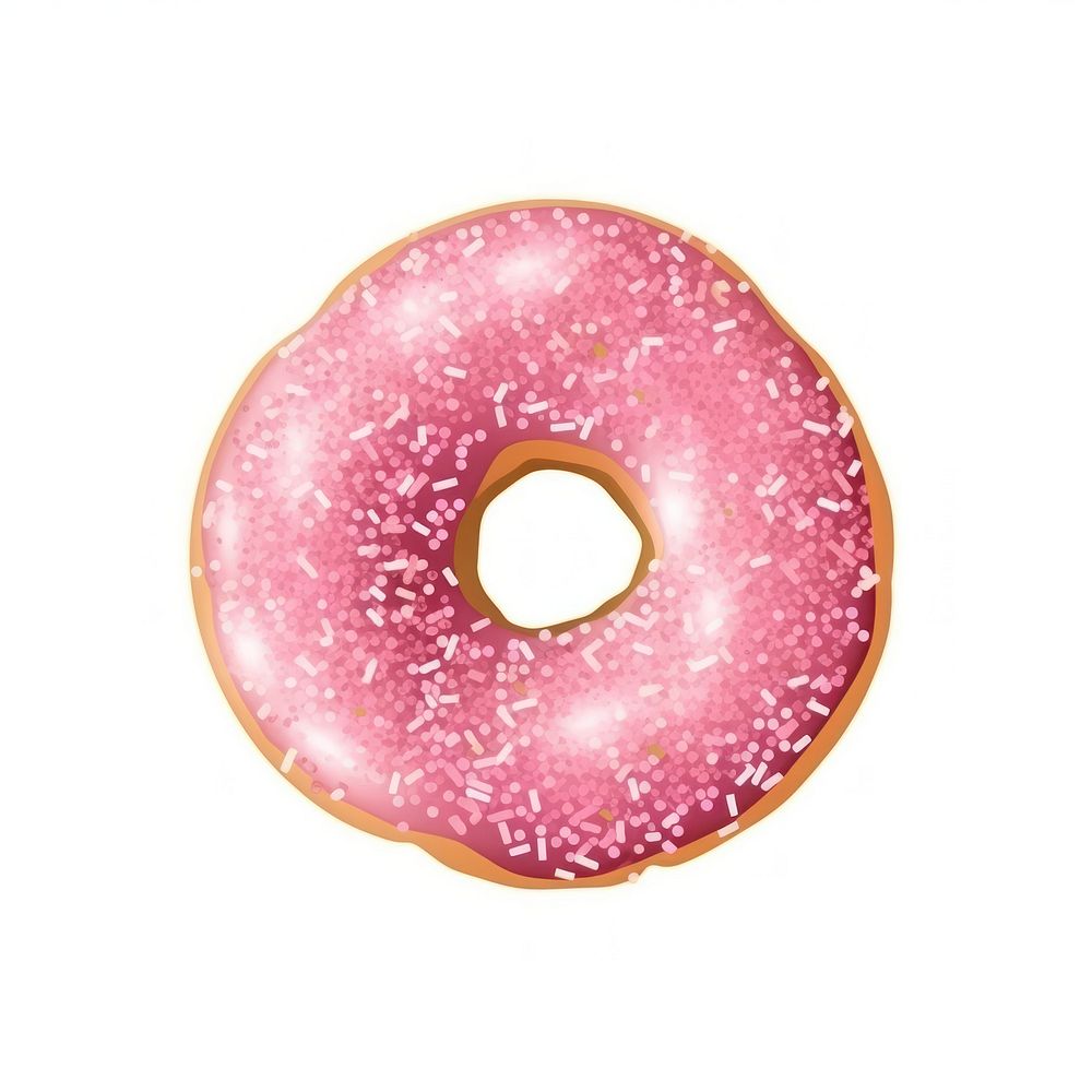 Donut icon shape food white background.