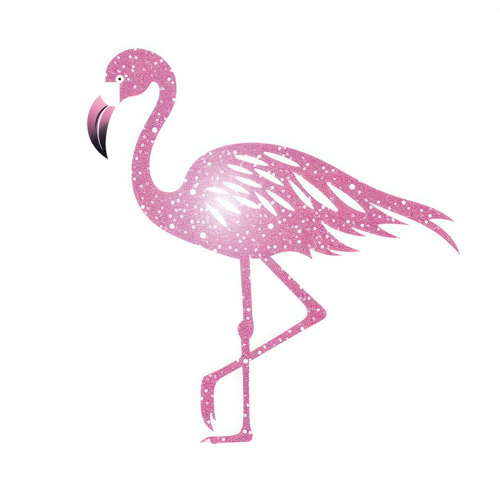 Flamingo icon animal bird white background.