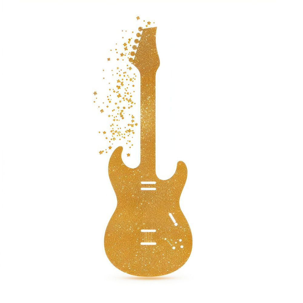 Guitar icon white background creativity drawing.