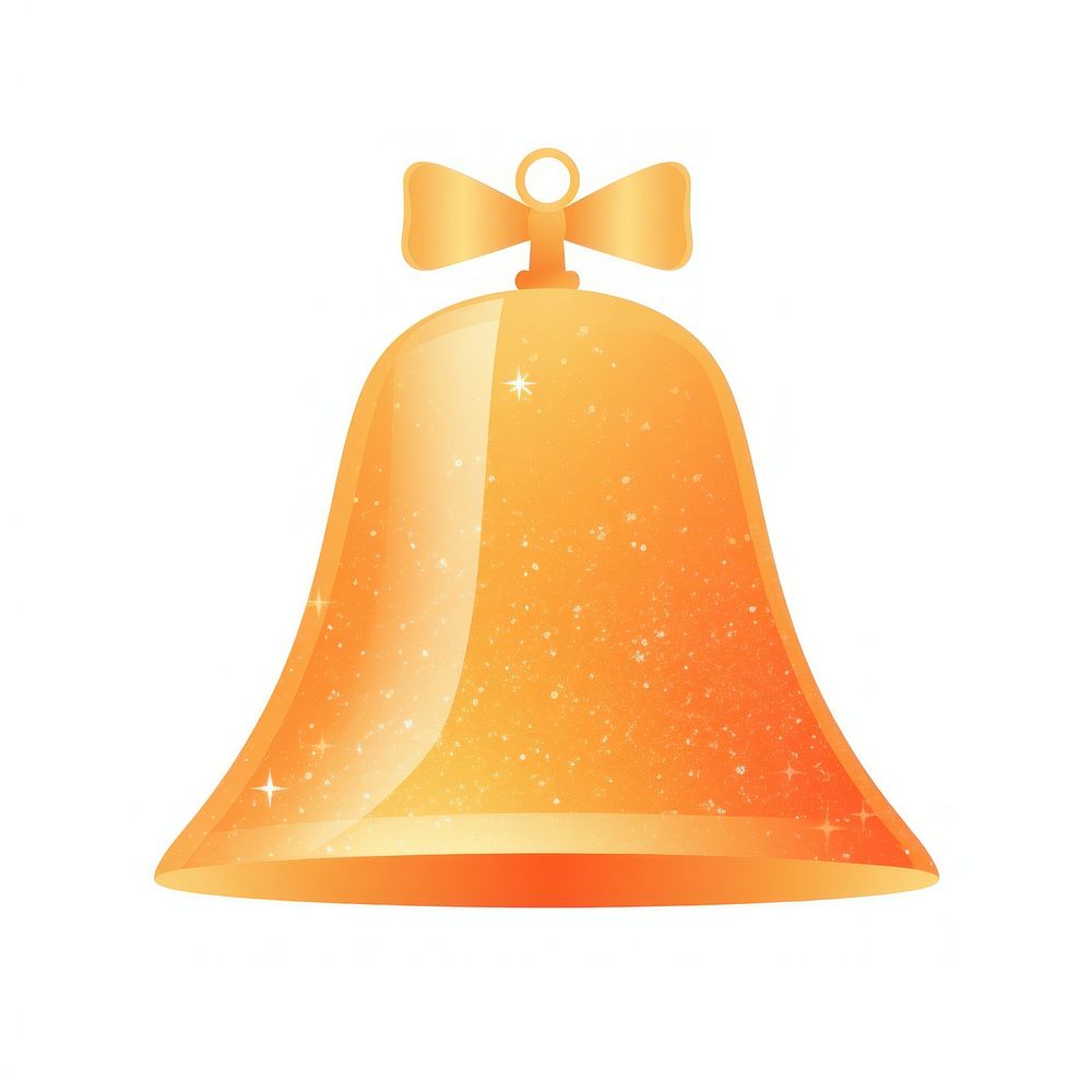 Color orange Bell icon bell shape white background.