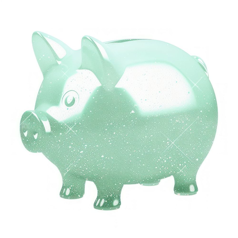 Green Piggy bank icon pig white background representation.