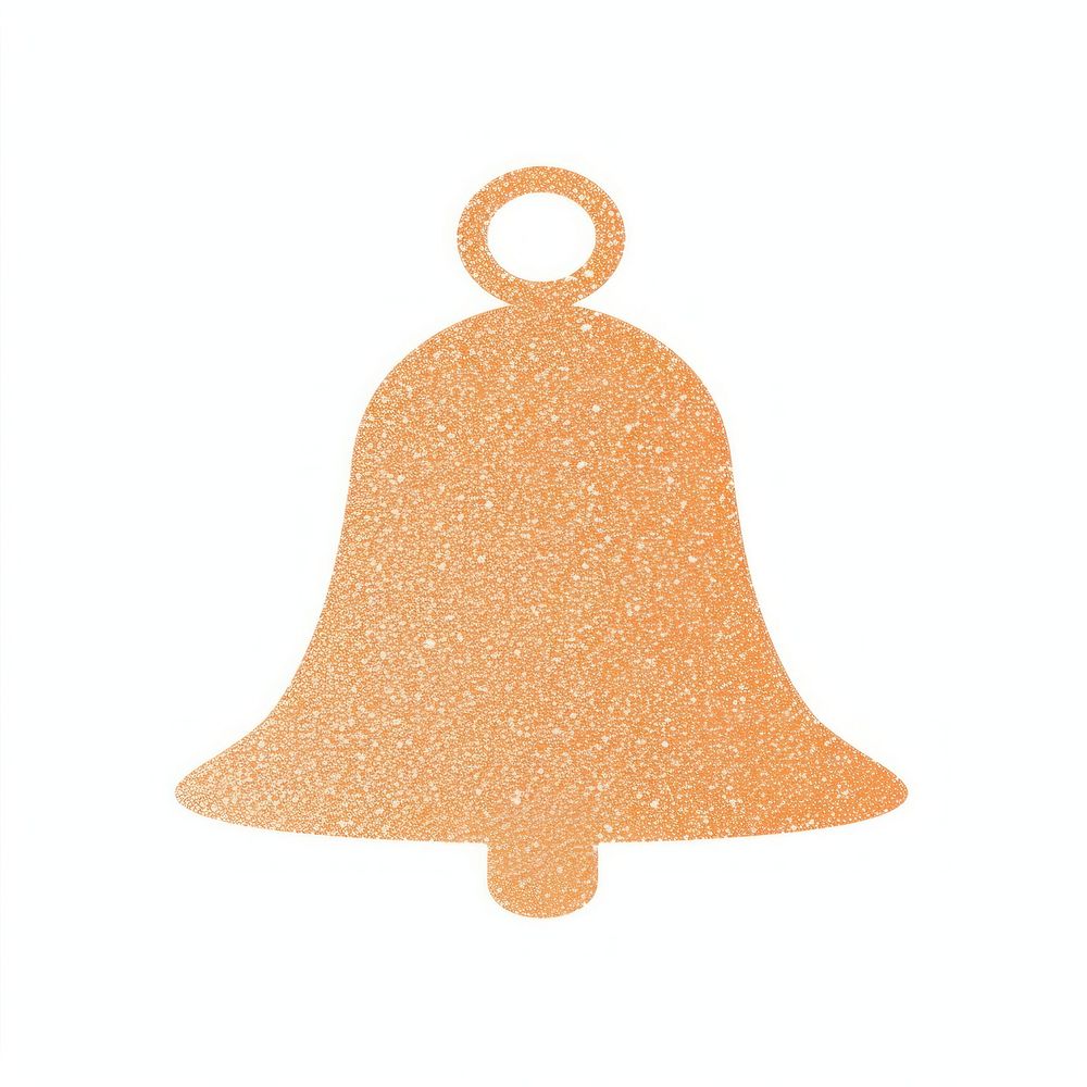 Pastel orange bell icon shape white background celebration.