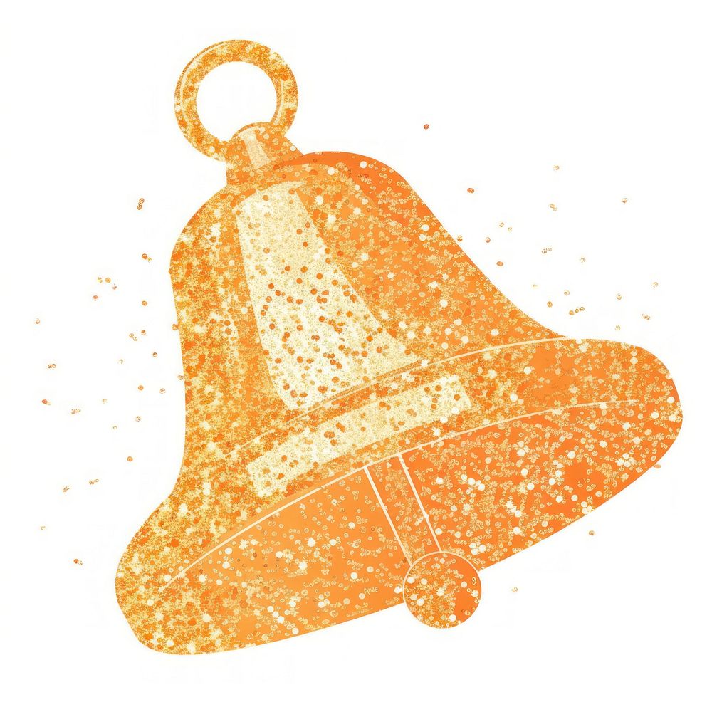 Pastel orange bell icon shape white background accessories.
