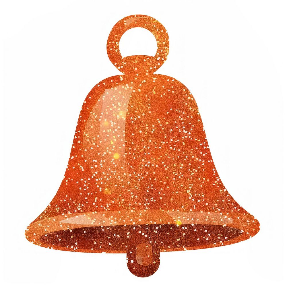 Pastel orange bell icon shape white background lighting.
