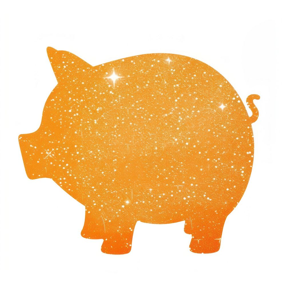 Orange Piggy bank icon mammal shape pig.