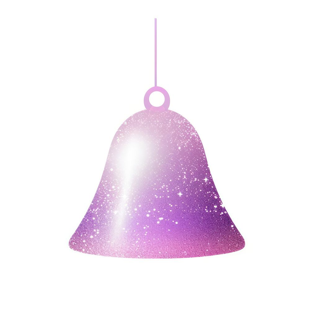 Purple Bell shaped icon bell white background illuminated.