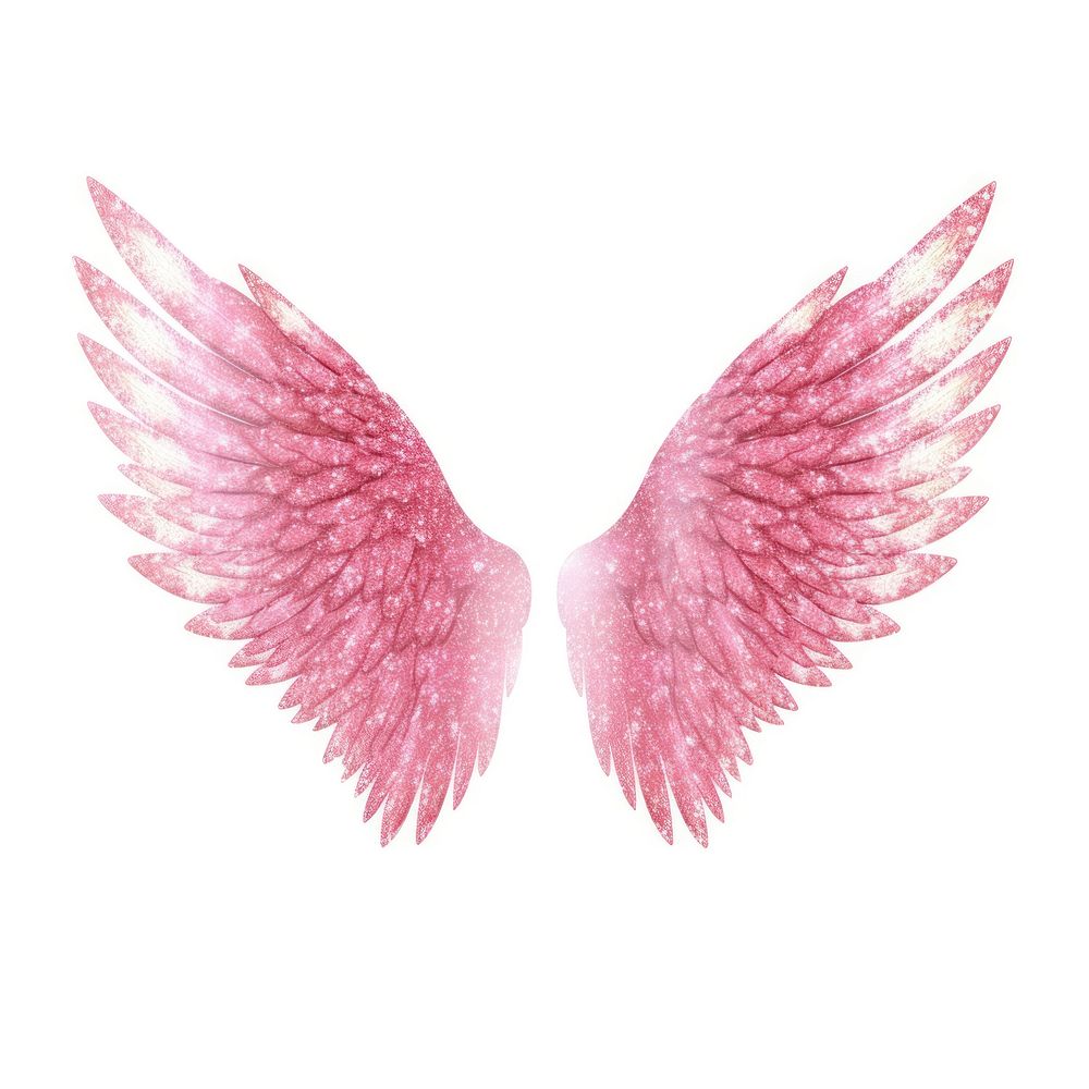 Pink angel wings icon petal white background accessories.