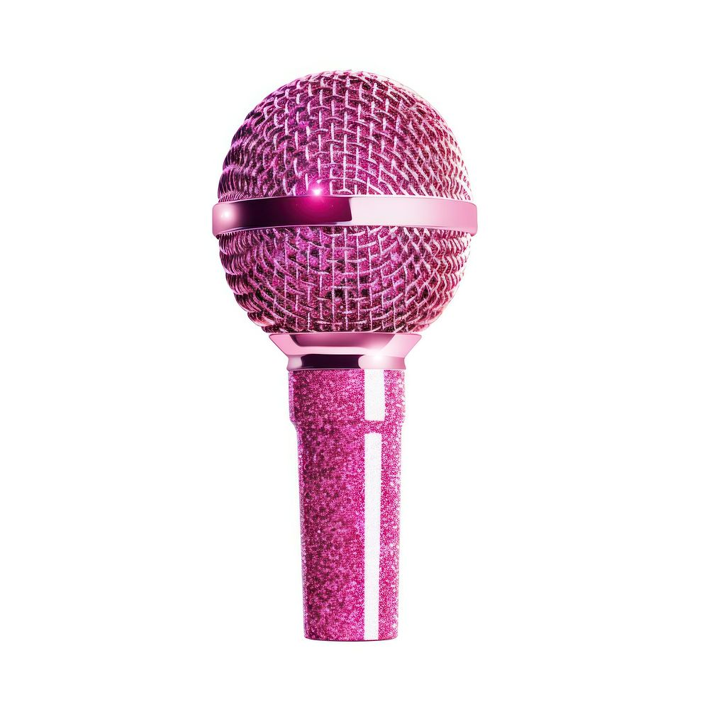 Pink microphone music icon white background performance magenta.