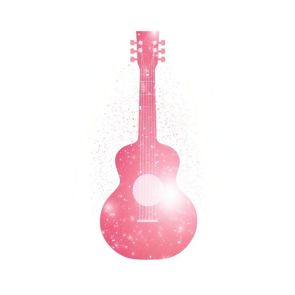 Pink Music icon guitar music white background.