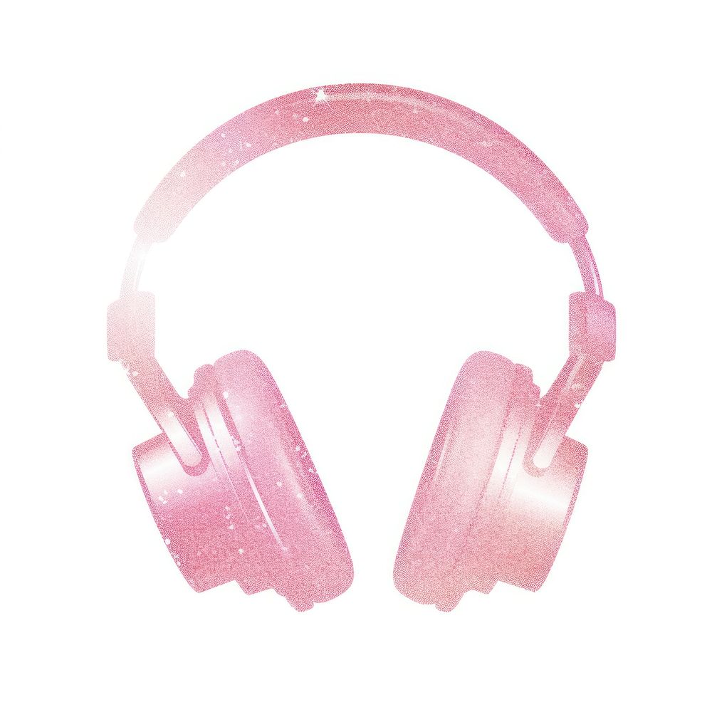 Pink shadow Headphone icon headphones headset white background.