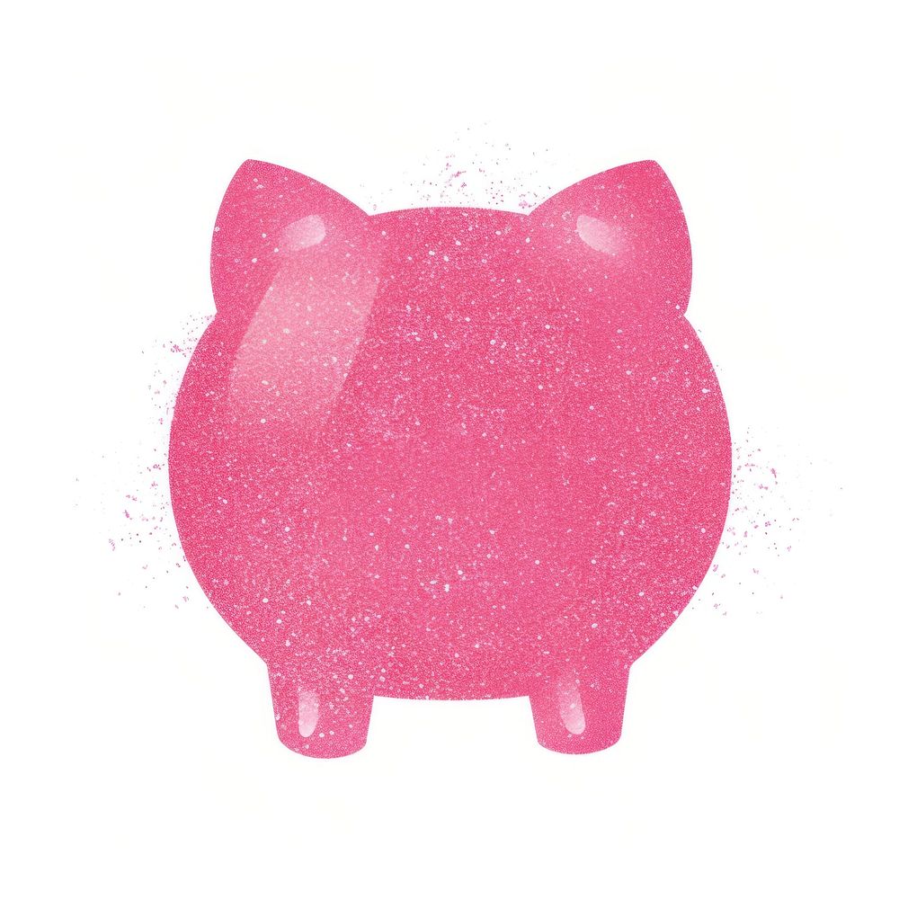 Pink Piggy bank icon pig white background investment.