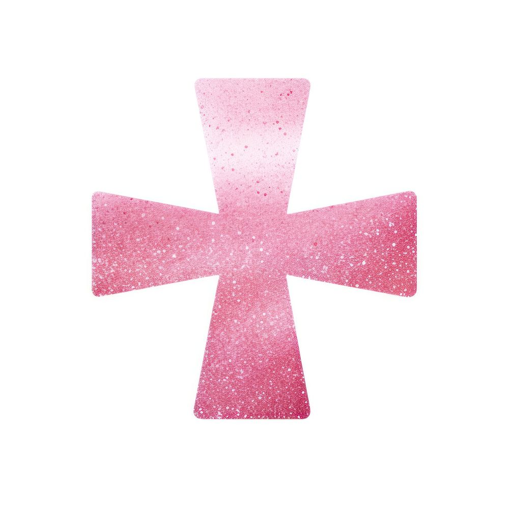 Pink Plus icon glitter symbol cross.