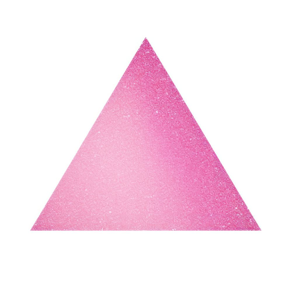 Pink Triangle icon triangle shape white background.