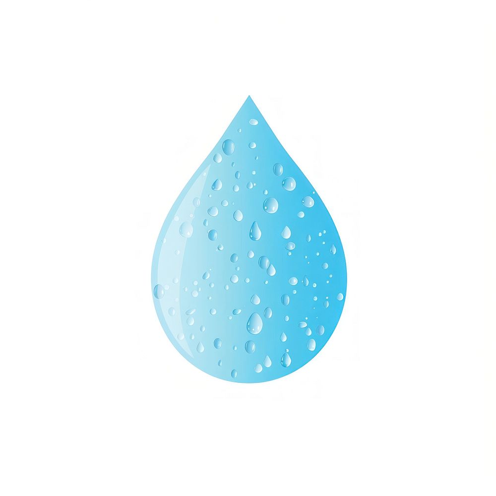 Water drop icon shape petal white background.