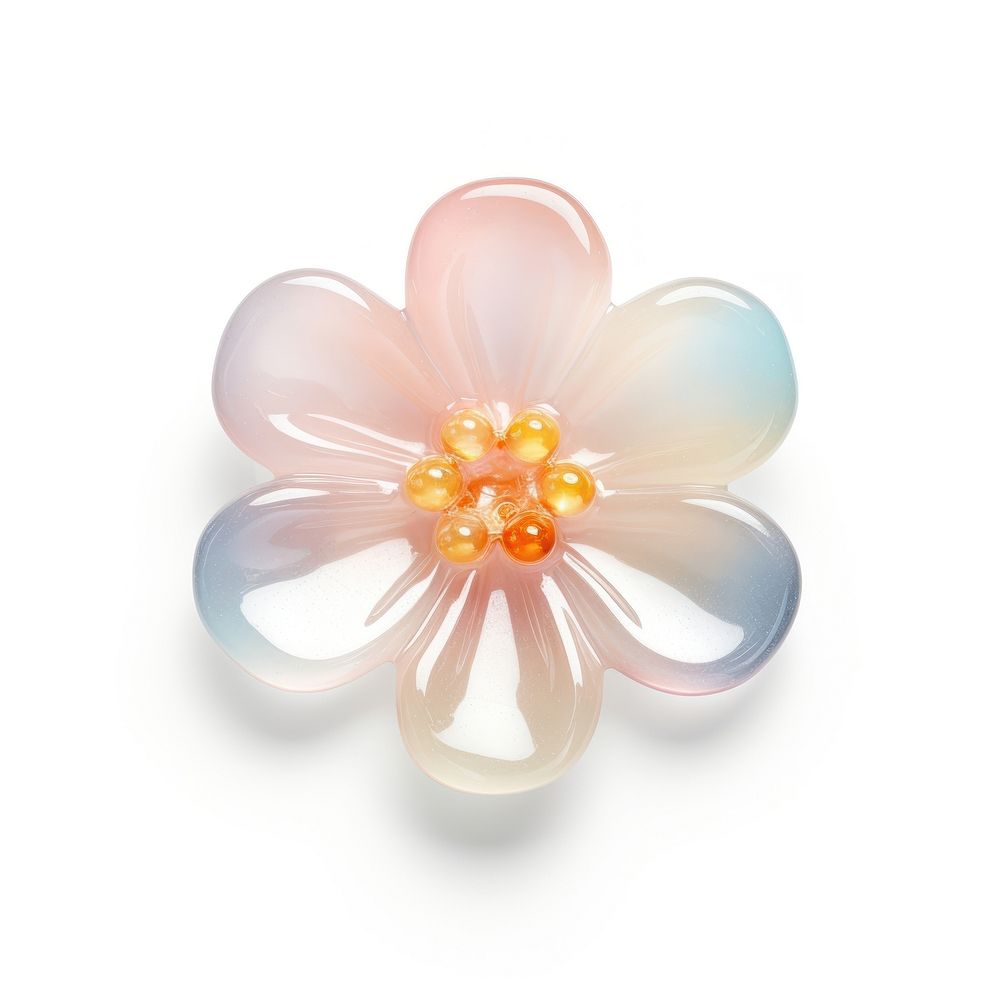 3d jelly white flower jewelry brooch inflorescence.